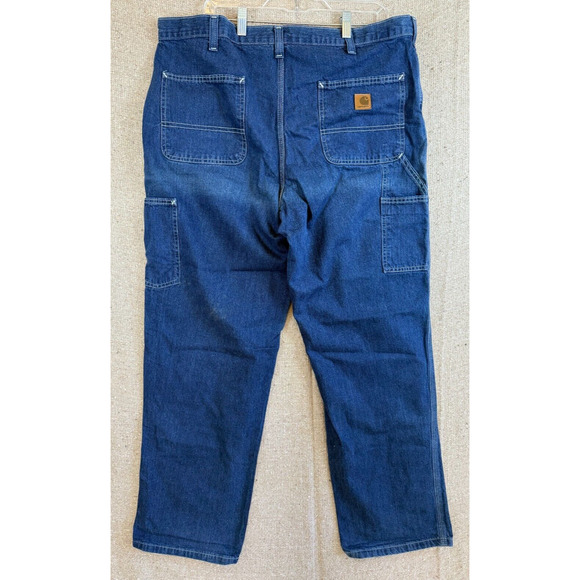 VTG Carhartt Jeans Mens 38 Blue Denim‎ Pants Carpenter Workwear Dungaree (E) - Picture 7 of 8